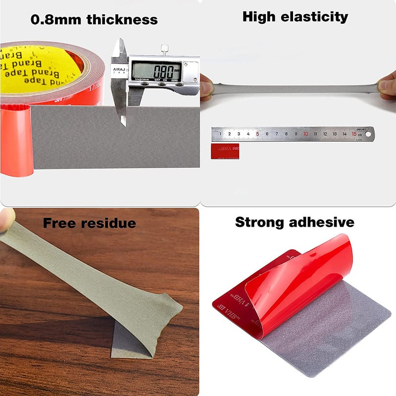 Hasaky Double Sided Tape Heavy Duty 3pcs 4in x 8in Mounting Tape Pad Sticker Strong Adhesive Tape Waterproof Foam Tape for Indoor and Out Door… - Image 3